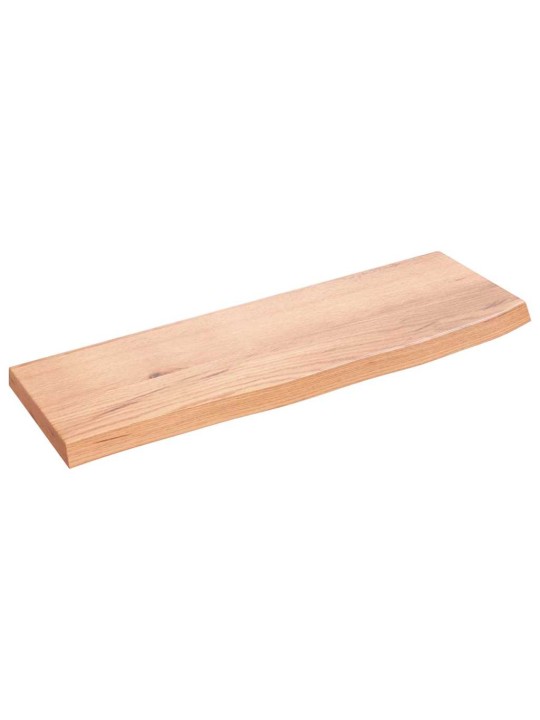 Nástěnná police světle hnědá 60x20x2 cm ošetřený masivní dub