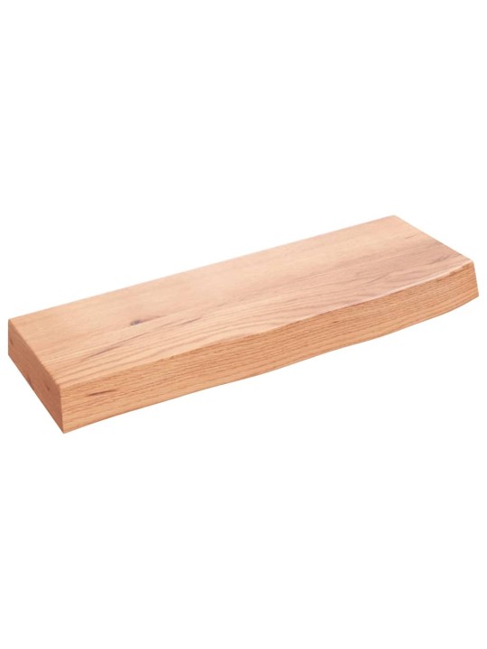 Nástěnná police světle hnědá 60x20x6 cm ošetřený masivní dub