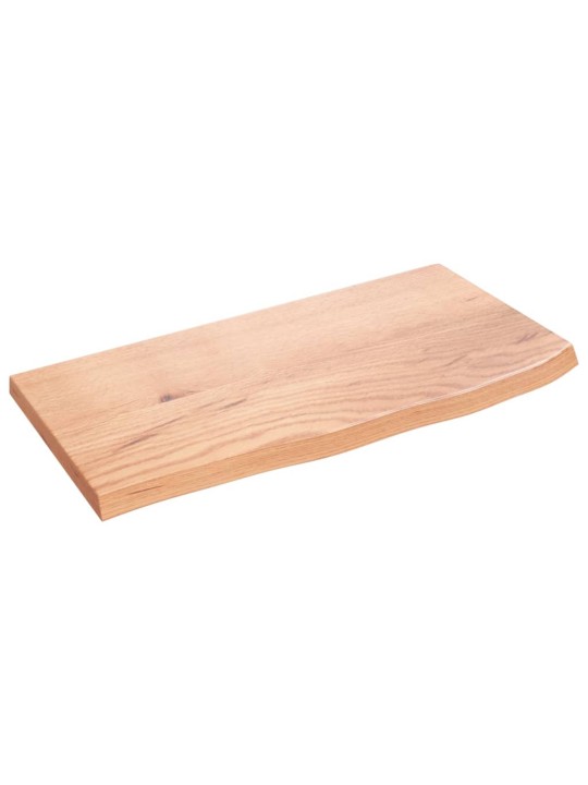 Nástěnná police světle hnědá 60x30x2 cm ošetřený masivní dub