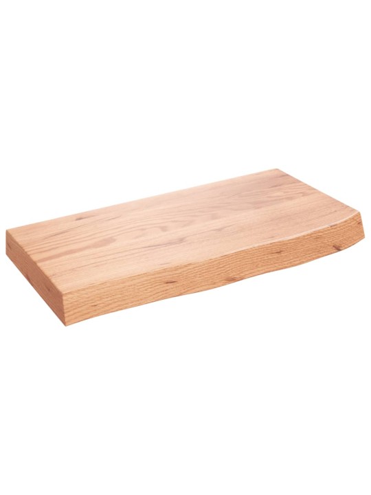 Nástěnná police světle hnědá 60x30x(2-6)cm ošetřený masivní dub