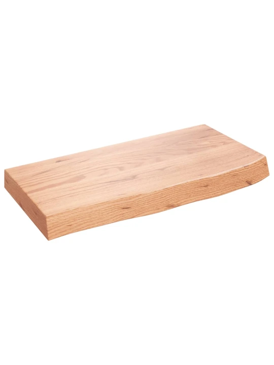 Nástěnná police světle hnědá 60x30x(2-6)cm ošetřený masivní dub