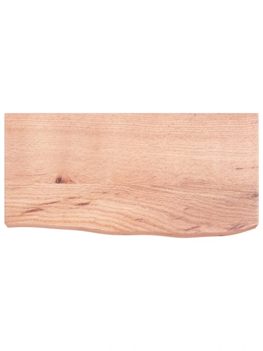 Nástěnná police světle hnědá 60x30x(2-6)cm ošetřený masivní dub
