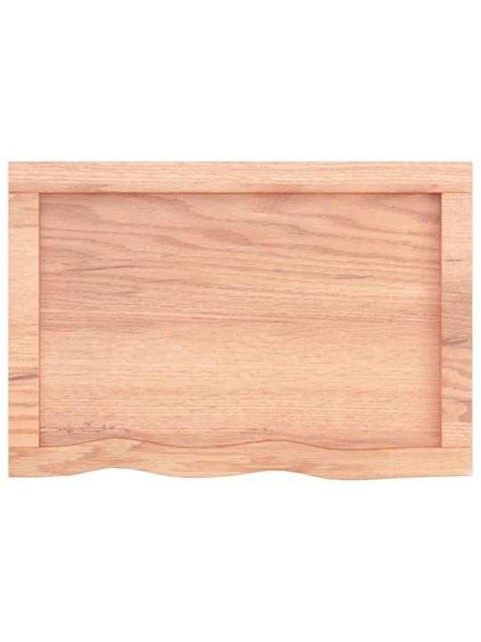 Nástěnná police světle hnědá 60x40x(2-4)cm ošetřený masivní dub
