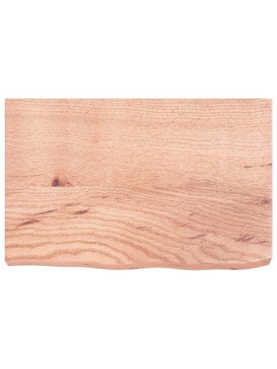 Nástěnná police světle hnědá 60x40x(2-6)cm ošetřený masivní dub