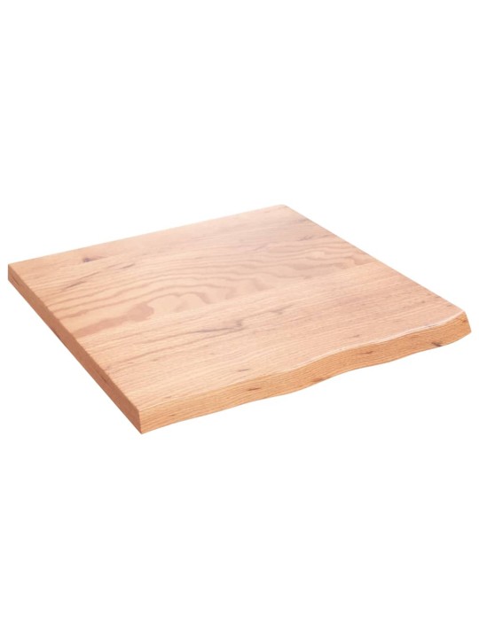 Nástěnná police světle hnědá 60x60x(2-4)cm ošetřený masivní dub