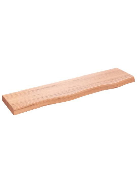 Nástěnná police světle hnědá 80x20x4 cm ošetřený masivní dub