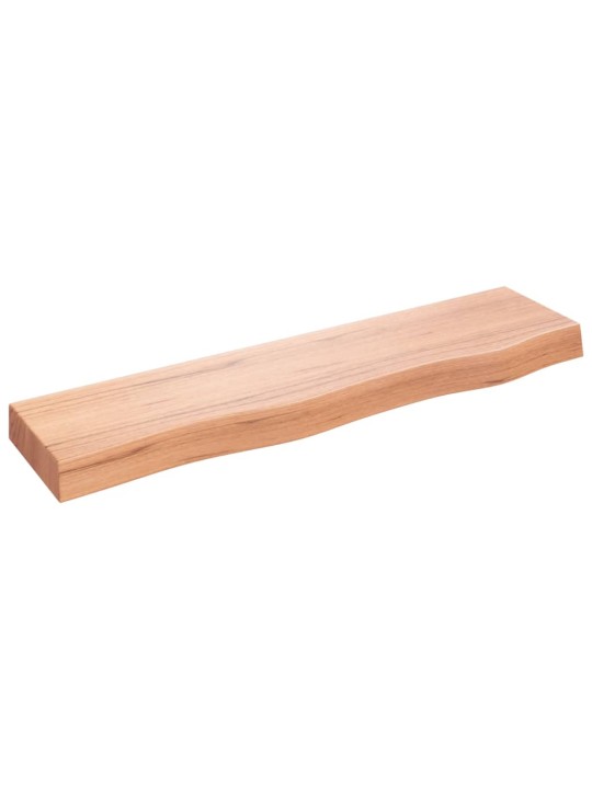 Nástěnná police světle hnědá 80x20x6 cm ošetřený masivní dub