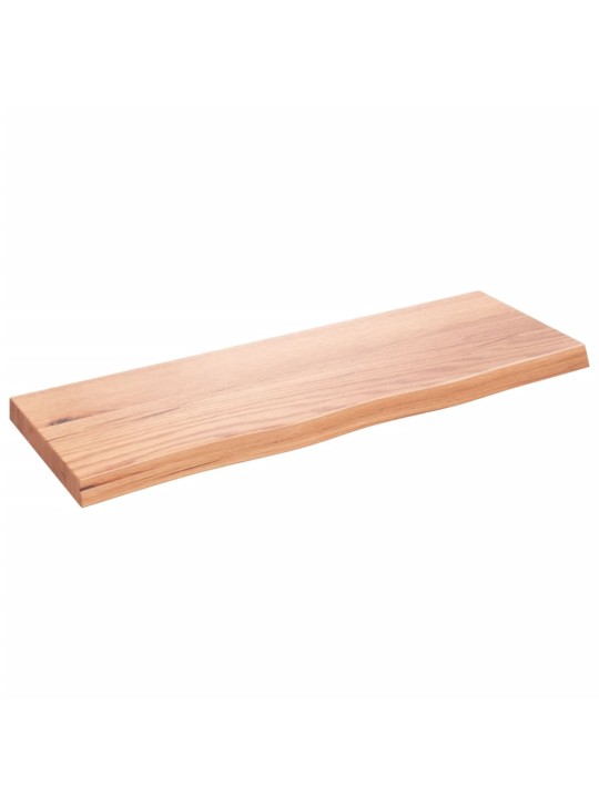 Nástěnná police světle hnědá 80x30x(2-4)cm ošetřený masivní dub