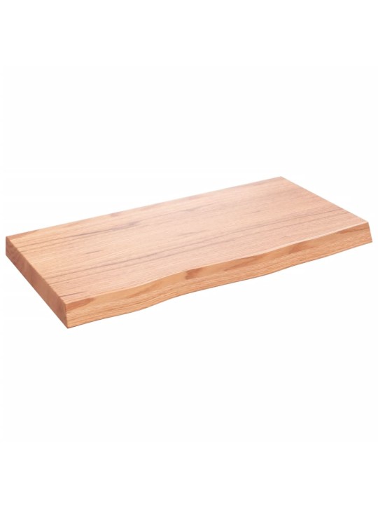 Nástěnná police světle hnědá 80x40x(2-6)cm ošetřený masivní dub