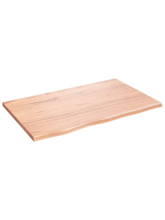 Nástěnná police světle hnědá 80x50x2 cm ošetřený masivní dub