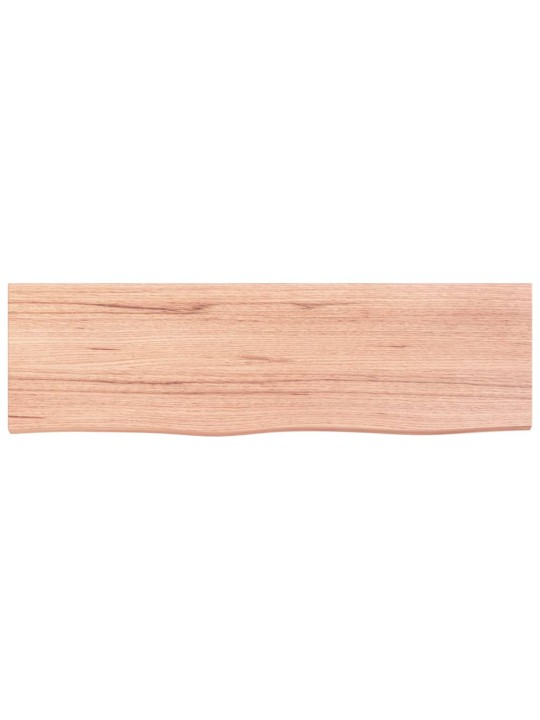 Nástěnná police hnědá 100x30x(2-4) cm ošetřený masivní dub