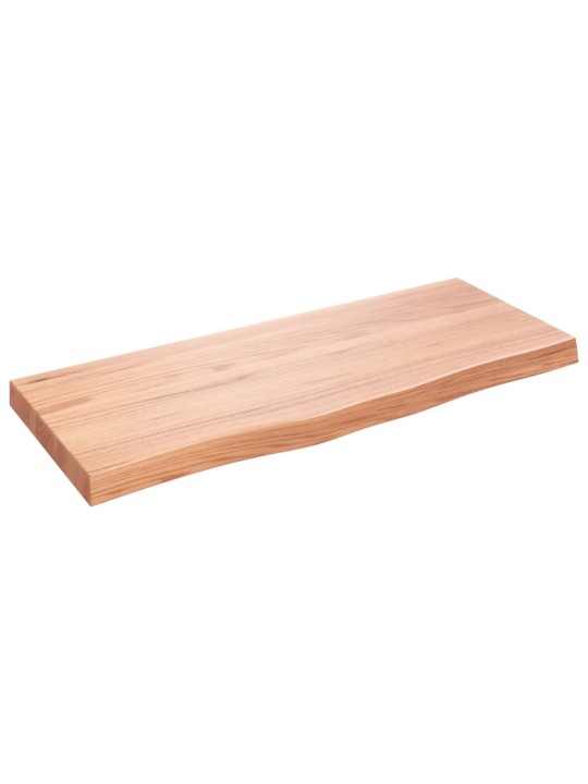 Nástěnná police hnědá 100x40x(2-6)cm ošetřený masivní dub