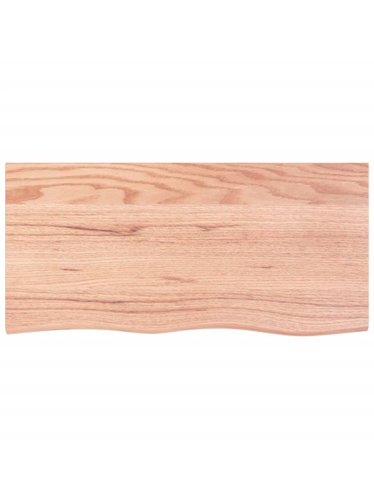 Nástěnná police světle hnědá 100x50x2 cm ošetřený masivní dub
