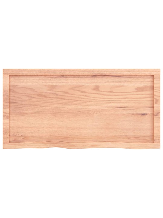 Nástěnná police hnědá 100x50x(2-4)cm ošetřený masivní dub