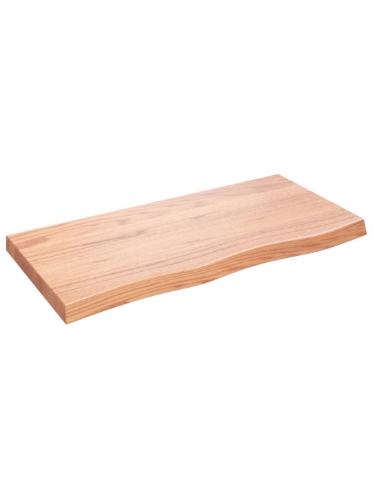 Nástěnná police hnědá 100x50x(2-6)cm ošetřený masivní dub