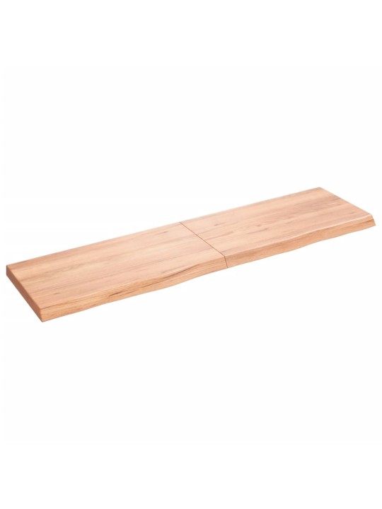 Nástěnná police hnědá 120x30x(2-4)cm ošetřený masivní dub