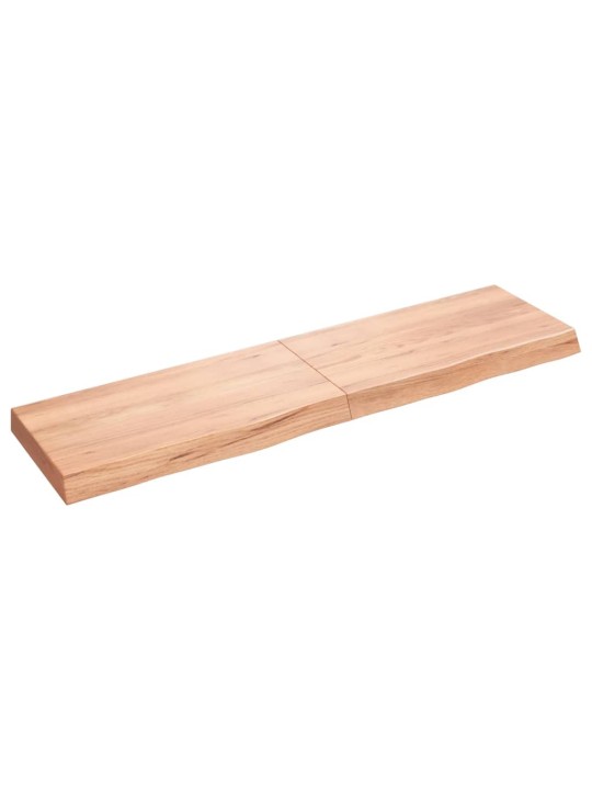 Nástěnná police hnědá 120x30x(2-6)cm ošetřený masivní dub