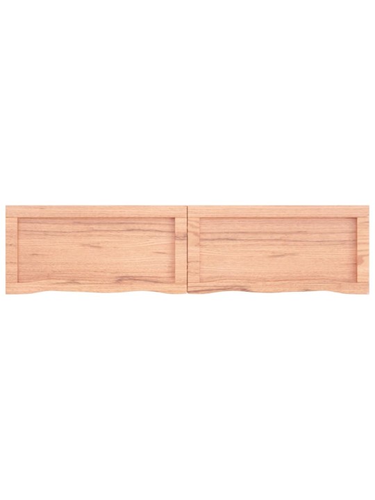 Nástěnná police hnědá 120x30x(2-6)cm ošetřený masivní dub