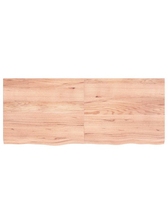 Nástěnná police hnědá 120x50x(2-4)cm ošetřený masivní dub
