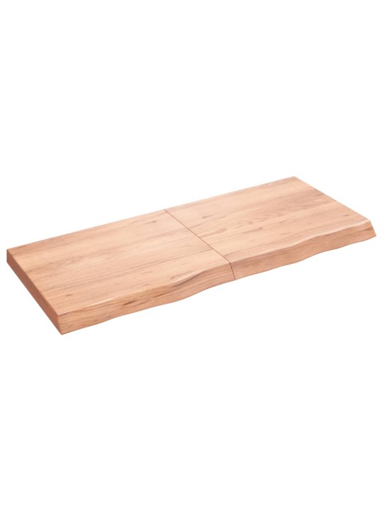 Nástěnná police hnědá 120x50x(2-6)cm ošetřený masivní dub