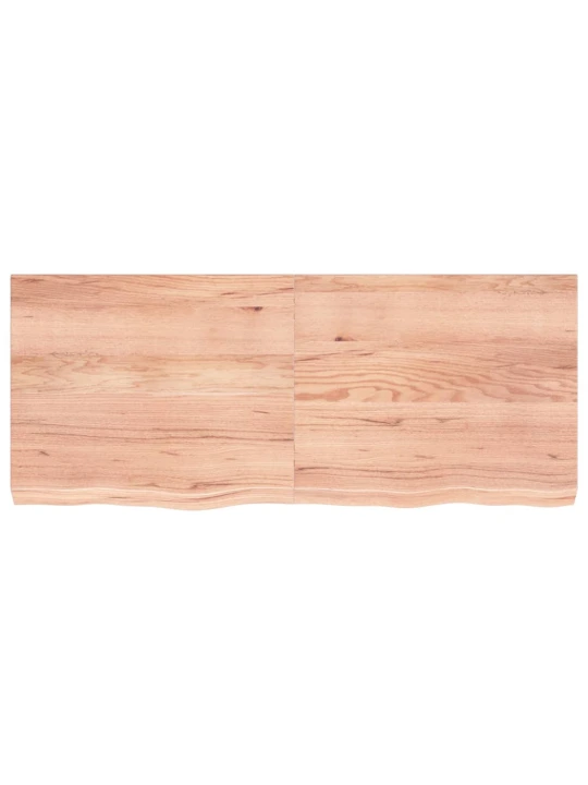 Nástěnná police hnědá 120x50x(2-6)cm ošetřený masivní dub