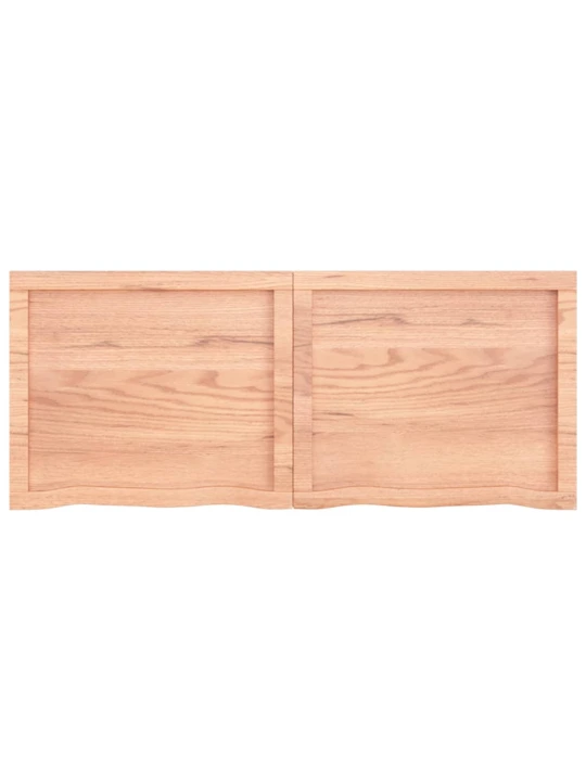 Nástěnná police hnědá 120x50x(2-6)cm ošetřený masivní dub