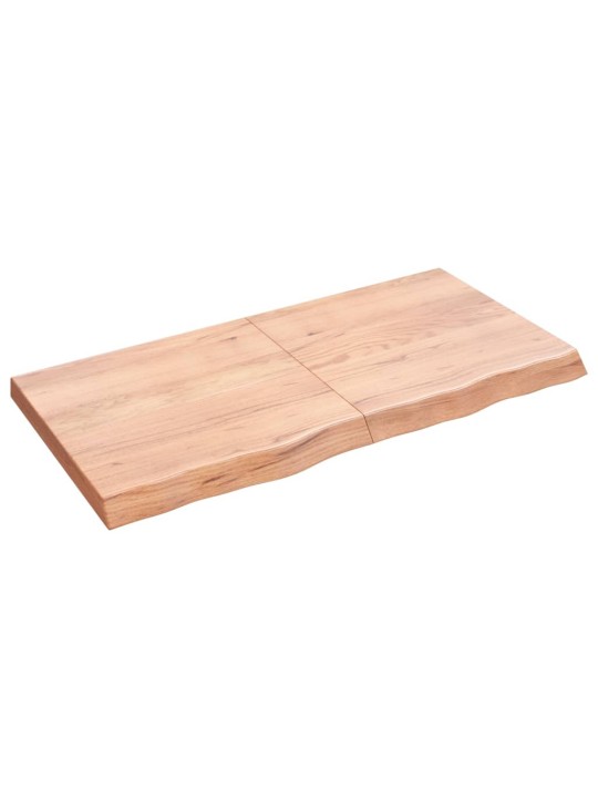 Nástěnná police hnědá 120x60x(2-6)cm ošetřený masivní dub
