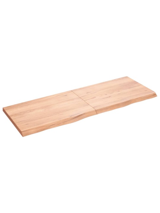 Nástěnná police hnědá 140x50x(2-4)cm ošetřený masivní dub