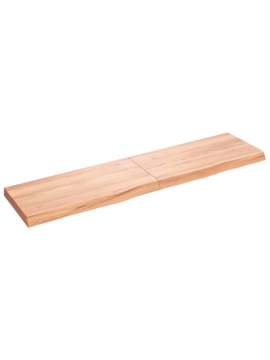 Nástěnná police hnědá 160x40x(2-6)cm ošetřený masivní dub