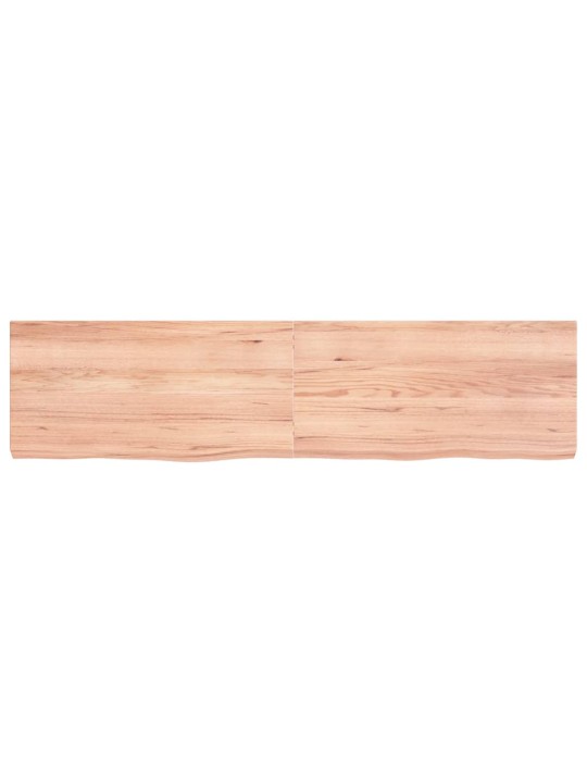 Nástěnná police hnědá 160x40x(2-6)cm ošetřený masivní dub