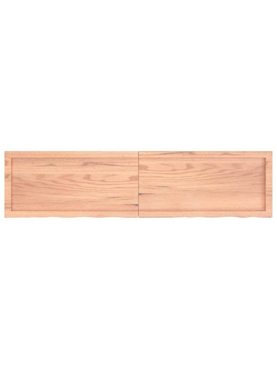 Nástěnná police hnědá 160x40x(2-6)cm ošetřený masivní dub
