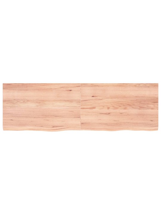 Nástěnná police hnědá 160x50x(2-4)cm ošetřený masivní dub