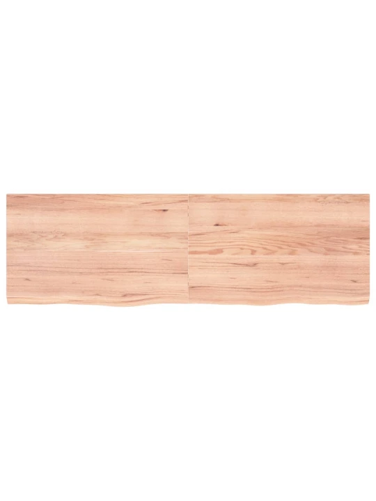 Nástěnná police hnědá 160x50x(2-4)cm ošetřený masivní dub