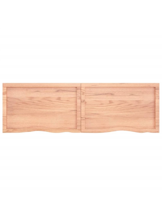 Nástěnná police hnědá 160x50x(2-4)cm ošetřený masivní dub
