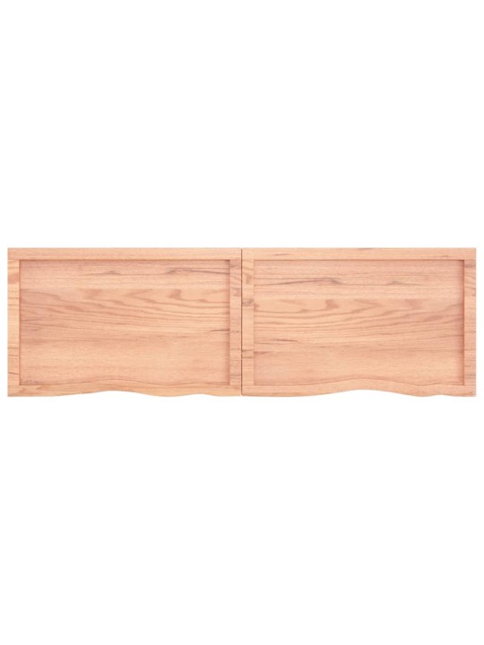 Nástěnná police hnědá 160x50x(2-6)cm ošetřený masivní dub