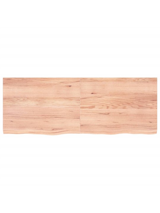 Nástěnná police hnědá 160x60x(2-4)cm ošetřený masivní dub