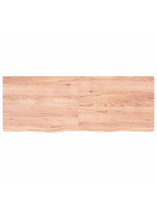 Nástěnná police hnědá 160x60x(2-6)cm ošetřený masivní dub