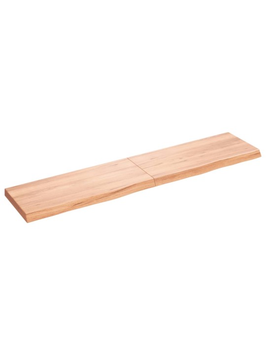 Nástěnná police hnědá 180x40x(2-6)cm ošetřený masivní dub