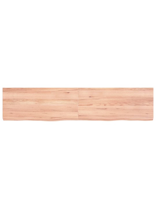 Nástěnná police hnědá 180x40x(2-6)cm ošetřený masivní dub