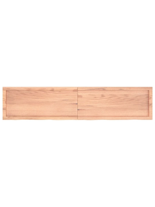 Nástěnná police hnědá 180x40x(2-6)cm ošetřený masivní dub