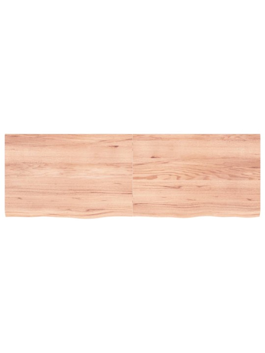 Nástěnná police hnědá 180x60x(2-4)cm ošetřený masivní dub