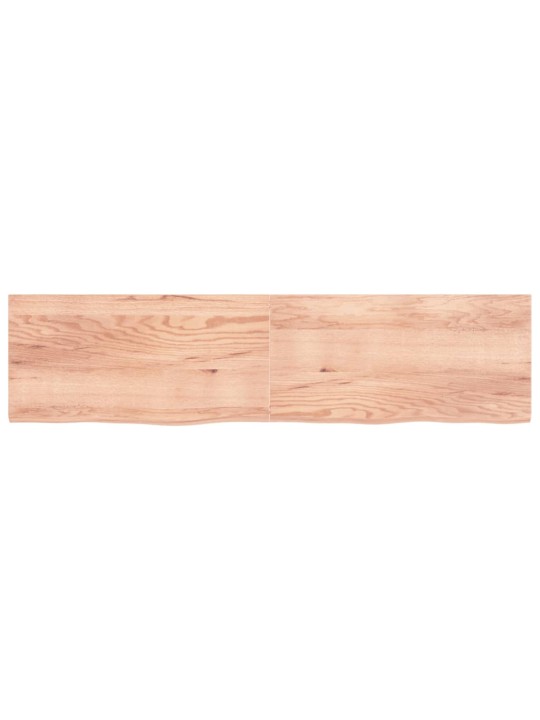 Nástěnná police hnědá 200x50x(2-4)cm ošetřený masivní dub