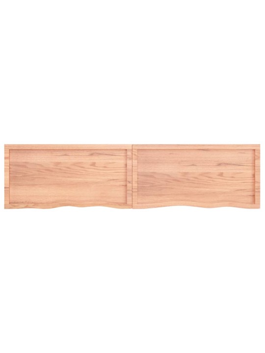 Nástěnná police hnědá 200x50x(2-4)cm ošetřený masivní dub