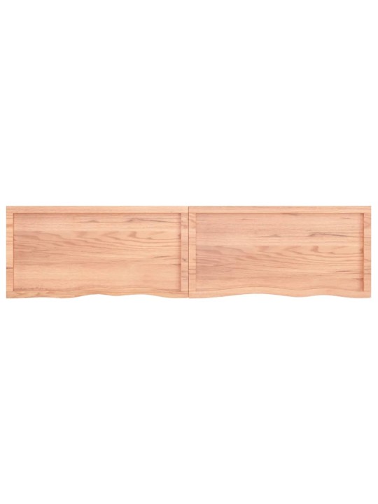 Nástěnná police hnědá 200x50x(2-6)cm ošetřený masivní dub