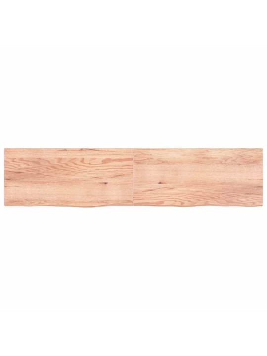 Nástěnná police hnědá 220x50x(2-4)cm ošetřený masivní dub