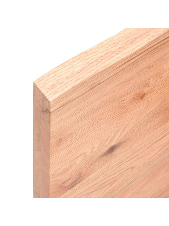 Nástěnná police hnědá 220x50x(2-4)cm ošetřený masivní dub