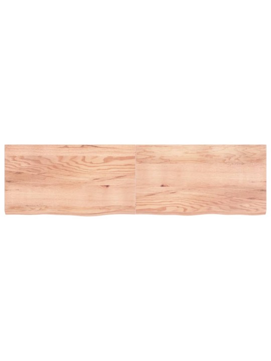 Nástěnná police hnědá 220x60x(2-6)cm ošetřený masivní dub