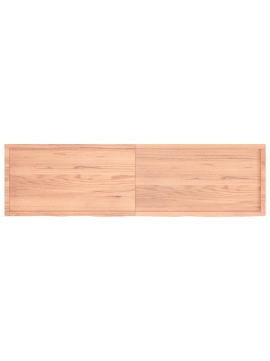 Nástěnná police hnědá 220x60x(2-6)cm ošetřený masivní dub