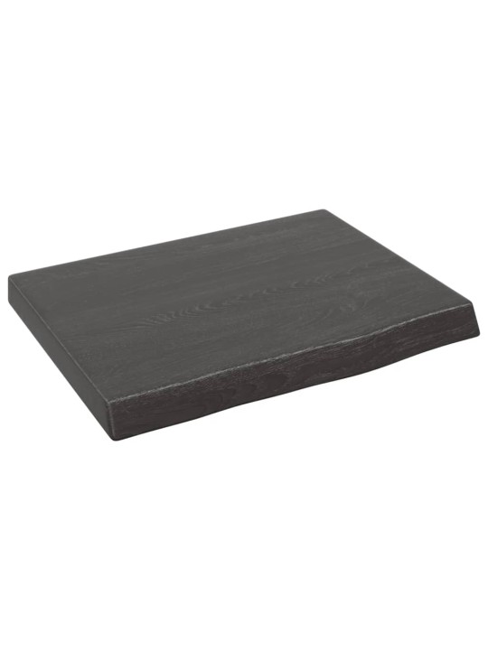 Nástěnná police tmavě hnědá 40x30x(2-4)cm ošetřený masivní dub