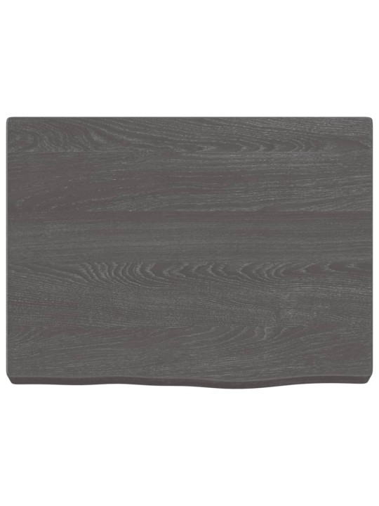 Nástěnná police tmavě hnědá 40x30x(2-4)cm ošetřený masivní dub